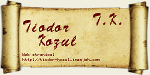 Tiodor Kožul vizit kartica